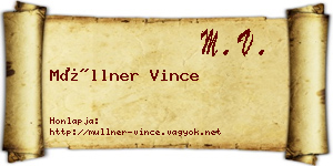 Müllner Vince névjegykártya